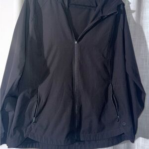 Black Hooded athletic Jacket